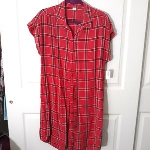 Old Navy Plaid short sleeve shirt dress